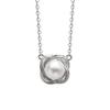 Elegant S925 Sterling Silver Necklace for Women, featuring a Natural Freshwater Pearl and Star Ring Embracing the Moon pendant on a Clavicle Chain.