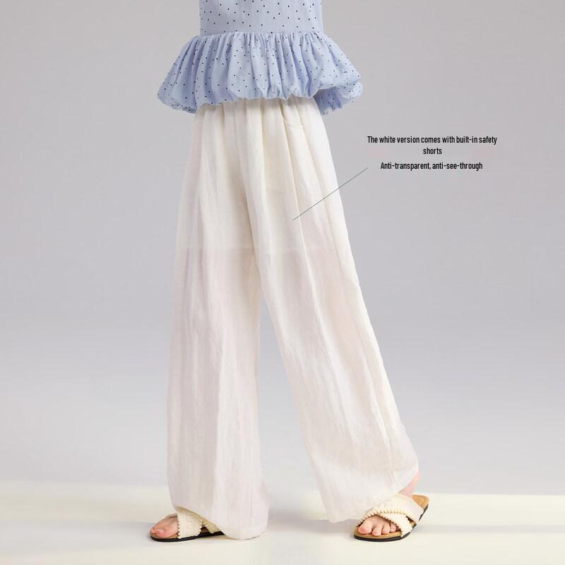 

Zhimu Lyocell Breathable Straight Wide-Leg Casual Pants for Girls 140