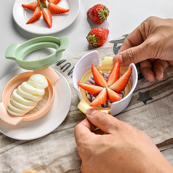 Egg Slicer For Hard Boiled Eggs Stainless Steel Egg Cutter Strawberry Slicer