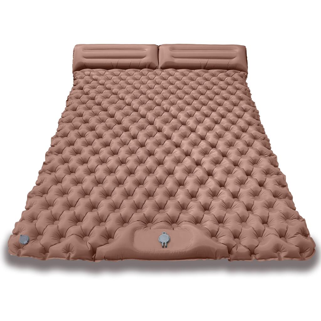 Double Foot-Pumped Inflatable Cushion Camping Sleeping & Nap Mat Widened Outdoor Moisture-Proof Nylon Lightweight