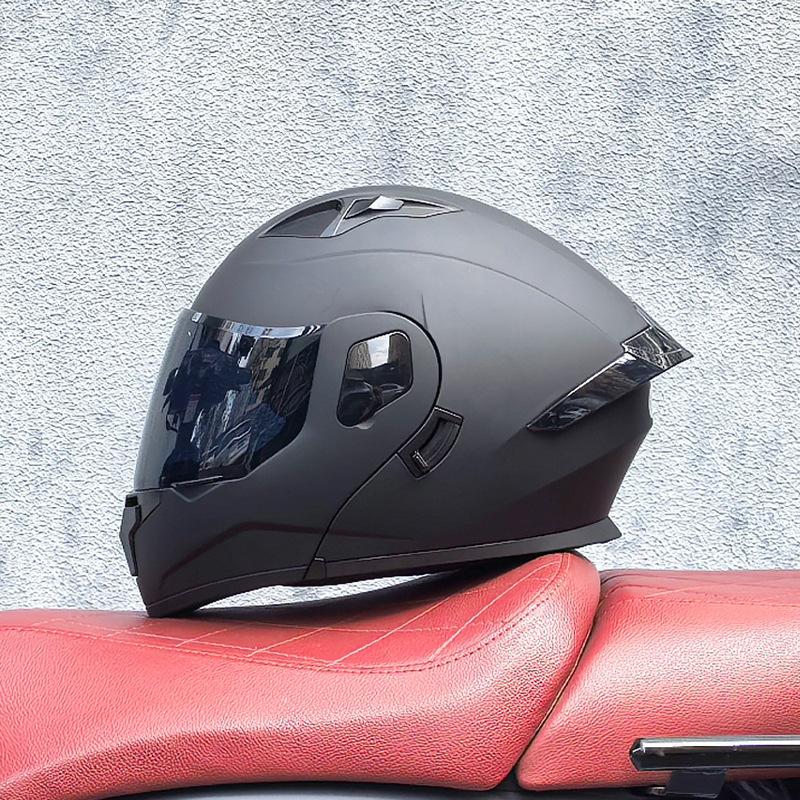 Small shell helmet peel-off helmet motorcycle helmet locomotive double lens men's and women's four-season motorcycle cruise helmet large