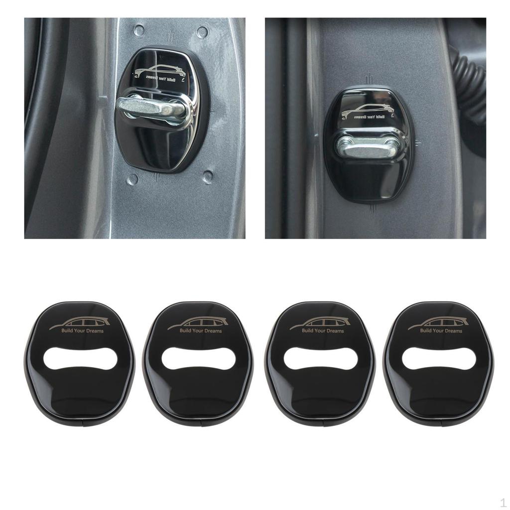 4 Pieces Stainless Steel Door Lock Cover for Byd Atto 3 Yuan Plus Style A