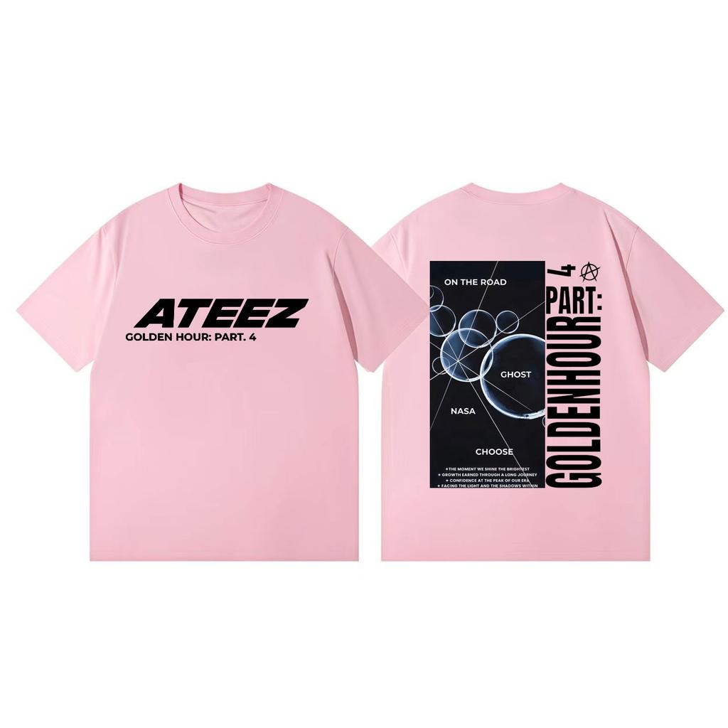 Ateez Golden Hour Part 4 Album Merch Tshirt Men Women Harajuku Kpop Short Sleeve Tshirts Summer Fashion Casual Cotton T Shirts