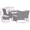 5 Piece Garden Sofa Set with Cushions Black Poly Rattan