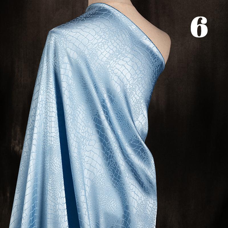 Krokodil-Muster Stoff Mikro-Stretch Schwarz Jacquardstoff pro Meter für Kleider Kleidung Nähen Einfache Handarbeit Glatt