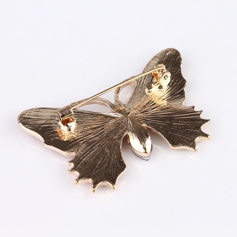 Vintage Delicate Rhinestone Butterfly Insect Brooch for Women