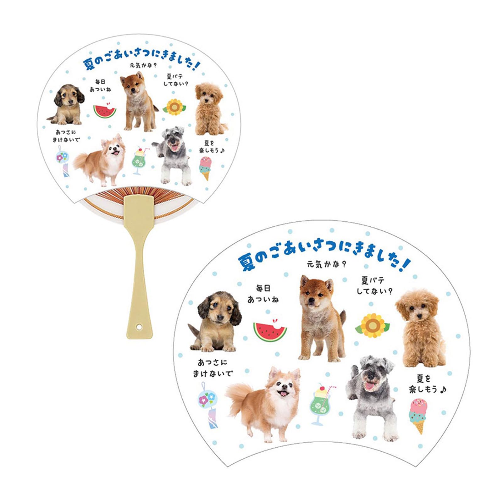 Sanrio Message Card Summer Dog Photo Fan JSP 685836 22-5 белый