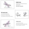 Avle S925 Sterling Silver Dragonfly Earrings with Pink Zircon and Exquisite Hollow Design, SCE1414