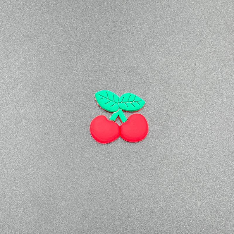 Cherry Hole Cartoon Shoe Buckles: Soft Rubber Red Fruit Series for Kids' DIY Garden Shoes
