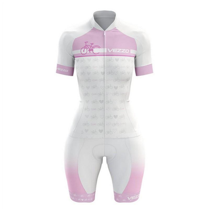 VEZZO Short-sleeved Triathlon Jumpsuit Men Women Colorful Pattern Cycling Clothes