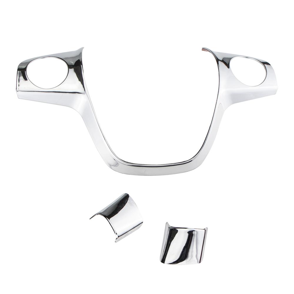 ABS Chrome Steering Wheel Cover Trim Sticker Case for Ford Focus 3 Mk3 2012-2014 Kuga 2013-2015 Auto Accessories