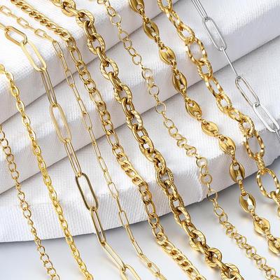 2 Meters Stainless Steel Chain O Chains for Bracelet Necklace Anklet Jewelry Making DIY Findings Wholesale Gold/Silver Color