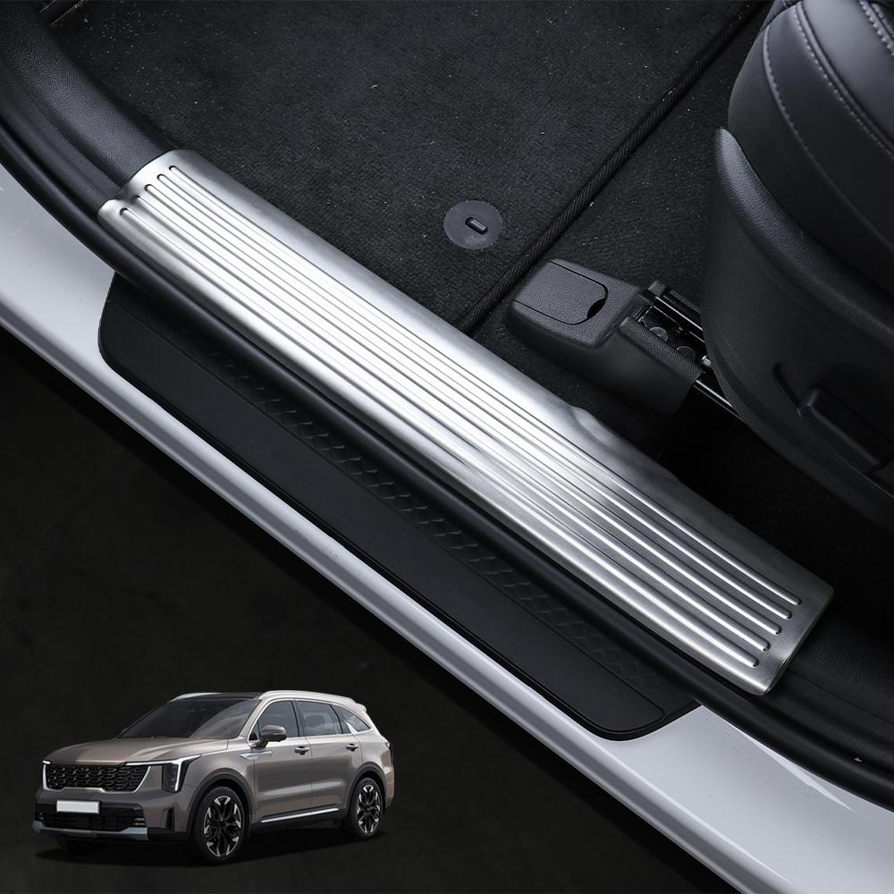 For Kia Sorento MQ4 2026 Accessories Car Stainless Door Sill Strip Trunk Inner Guard Tailgate Threshold Strip Protection Cover