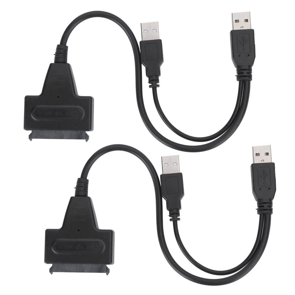 2Pcs Convert Cable USB 2.0 SATA 7 15Pin Adapter for 2.5 Inch SSd Hard Drive 480Mbps