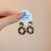2025 Autumn/Winter Gold Irregular Leopard Print Geometric Stud Earrings - High-End Niche Design