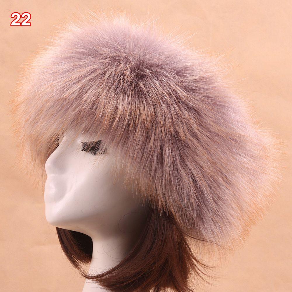 Fashion Winter Earwarmer Thick Fluffy Women Russian Cap Headband Hat Faux Fur