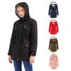 Manteau Parker à Col Capuche Coton Manteau Zippé Mi-Long Saison Hiver Manteau Chaud et Moelleux avec Veste en Coton