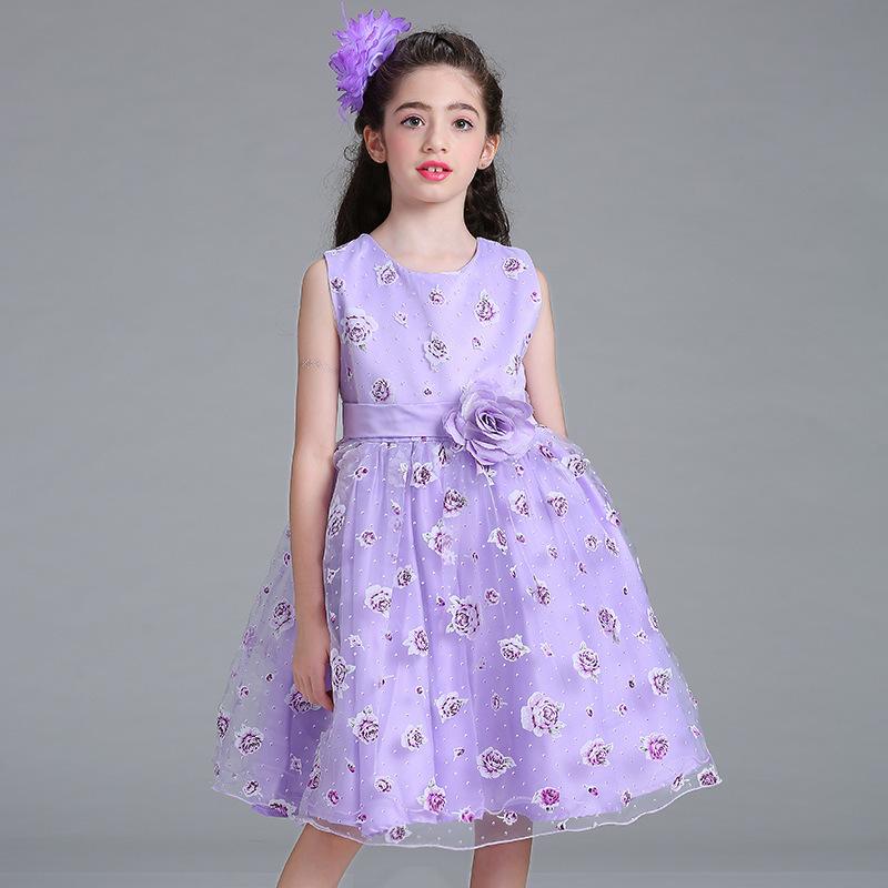 0-10 Years Summer Toddler Baby Girls Dress For Party Wedding Birthday Print Flower Christening Gown Children Clothes Floral
