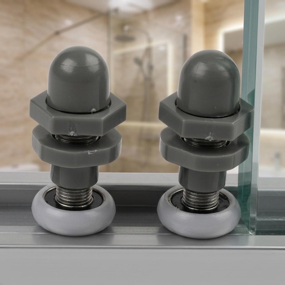 4pcs Shower Door Rollers for Frameless Glass Shower Doors with Reinforced Nylon Wheels and Sturdy Aluminum Alloy Core