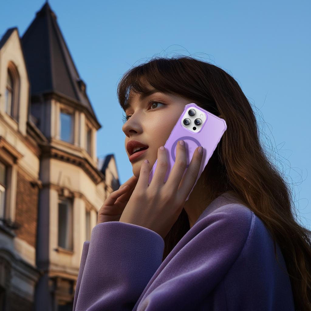 For iPhone 16 Pro Case Compatible with MagSafe Small Wavy Edge PC + TPU Phone Cover