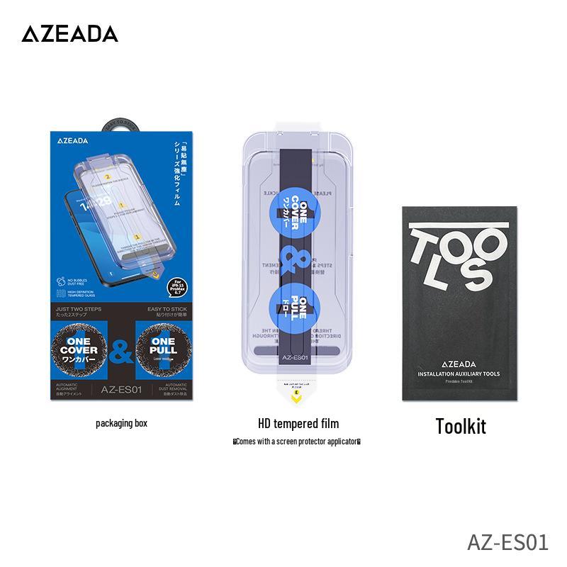 Azeada HD Tempered Glass Anti-Peep Screen Protector for iPhone 15/iPhone 16 Pro - Dust-Free, Instant Application