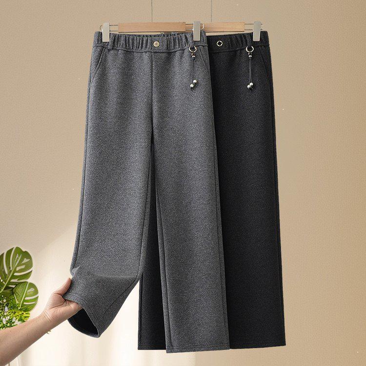 

Elegant Slim-Fit Spring Pants for Middle-Aged Women - Versatile Straight-Leg Design for Casual Wear XL сірий колір