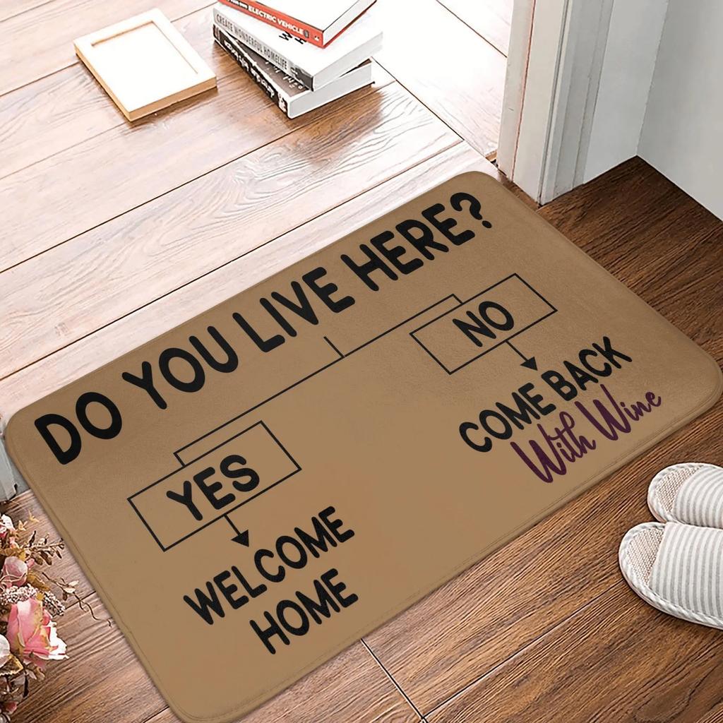 Téma vína a piva Vtipná rohožka Humorný slogan Koberec Protiskluzová Absorpční rohožka ke vchodu Domácí dekorace Neformální společenský design Vnitřní podlahová rohožka