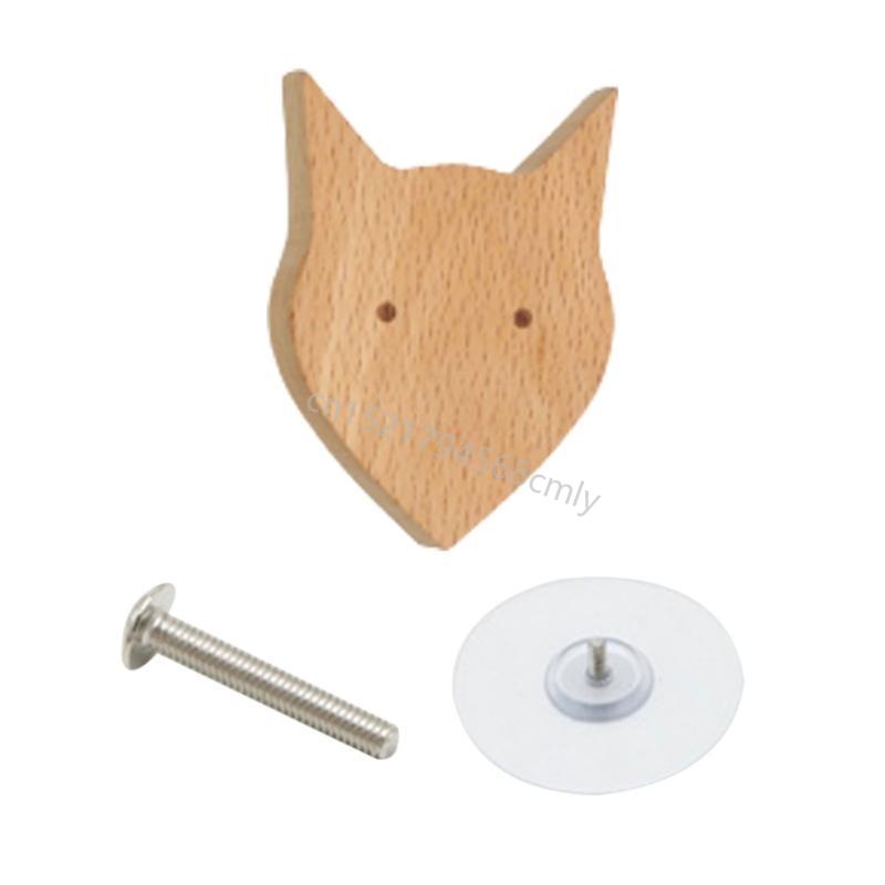Furniture Knob with Fun Animal Wooden Drawer Handle Handle 6XDE
