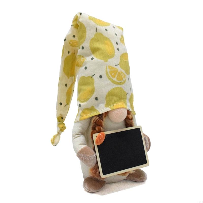 G5AB Stuffed Swedish Gnome Colorful Lemon Gnome Spring Celebration Decors Artificial Gift for Women Family Colleague