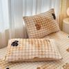 Warm Thick Pillowcase for Winter Fleece Pluffy Pillow Cover Cartoon Design Pillowcase Cover for Beds