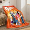 Animated Characters with Various Poses and Orange Background. for All Seasons Blanket Lunch Break Throw Gift