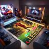 1PC Custom Name Soccer Legend Flames Theme Floor Mat Ideal for Living Room, Game Rooms, Office, Bedroom,Floor Mat Playful Design