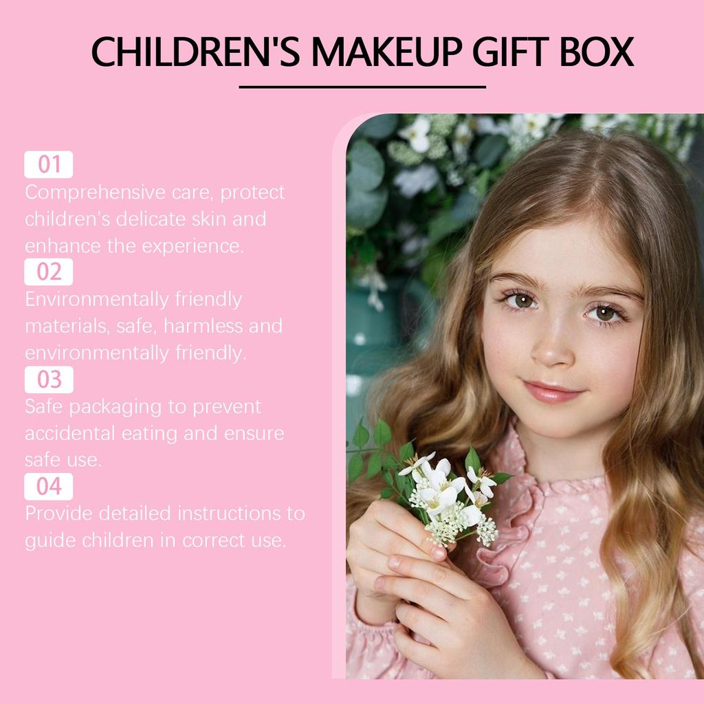 Kids Washable Makeup Set For Girls, Real Makeup Set Toddler Makeup Kit With Makeup Bag, Kids Toy Makeup Set Christmas Birthday Gift