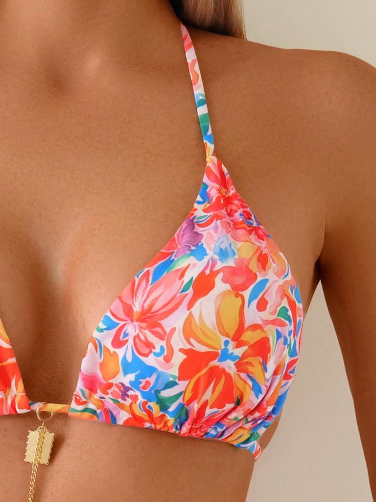 Print Two Piece Bikini Fashion Sexy For Beach And Hot Spring Holiday