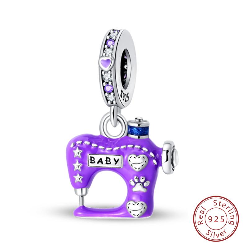 Purple Series Charms Beads 925 Silver Butterfly Firefly Spirit Snake Charm Fit Bracelet Woman DIY Jewelry