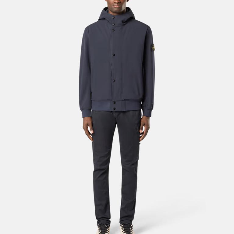 Stone Island Ss25 Soft Shell Solid Color Casual Hooded Long Sleeve Windproof Waterproof Breathable Jacket Men jackets K1S154100090S0A22-V0020