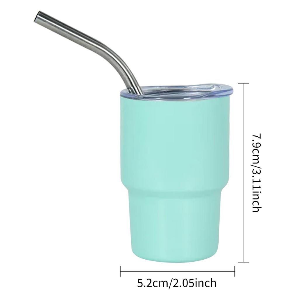 3oz Sublimation Tumble Whiskey Wine Glass Stainless Steel Vacuum Insulation Cup Car MIni Coffee Cup With Straw Party Gift