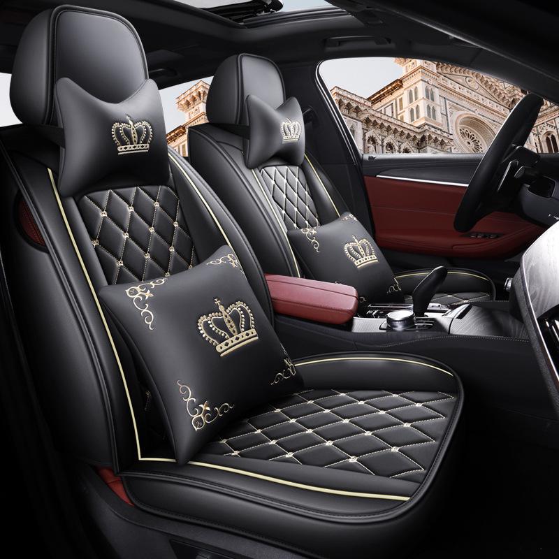 Dr. Jie European Style Full Leather Car Seat Cover - All-Season, Wear-Resistant, Universal Fit