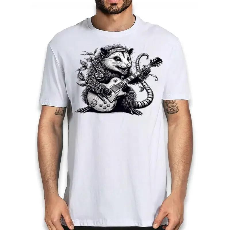 Music Lovers Electric Guitar Possum T Shirt Funny Animal Musician
