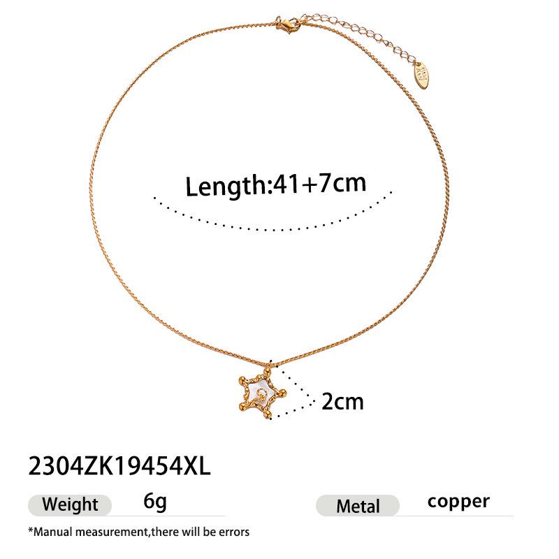 Elegant 18k Gold-Plated Necklace with Pentagonal Pendant - Versatile, Exquisite, and Stylish