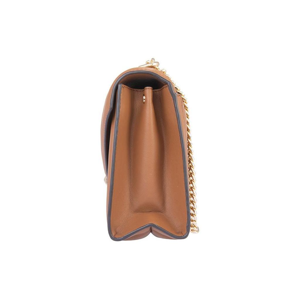 Michael Kors Whitney Chain Solid Flap Lambskin Envelope Crossbody Bag Women bags Camel 30F8GXIL1T-203