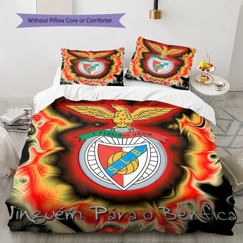 Benfica POSTER Bedding Quilt Set Quilt Cover Pillowcase Home Decoration Birthday Gift (1 * Duvet Cover + 2 * Pillowcase, Without Core)