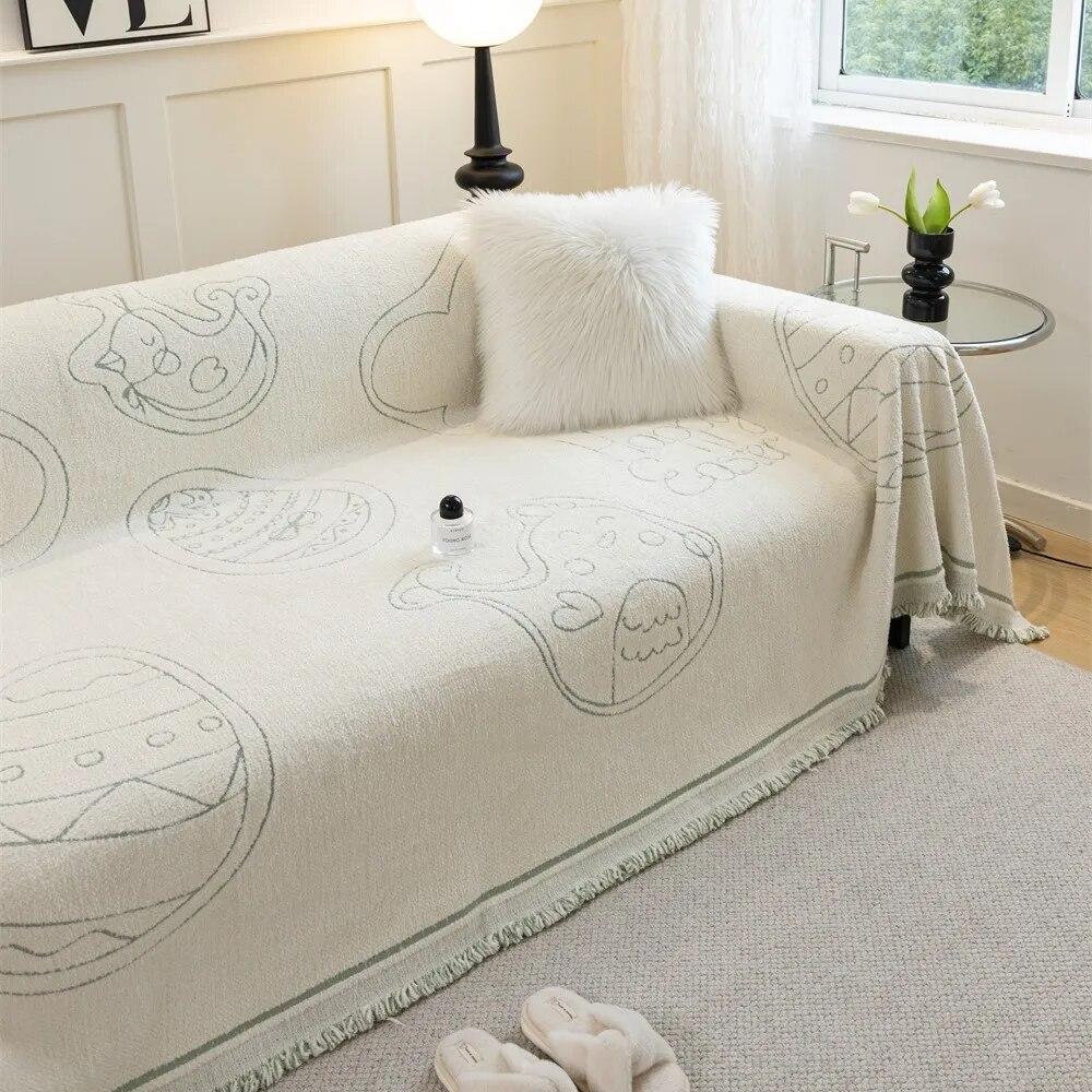 Sofa Cover Dreamland Couch Cover Fabric Sofa Towel for Double Sided Sofa Cover All Season Universal Sofa Cover Three-seat Sofa