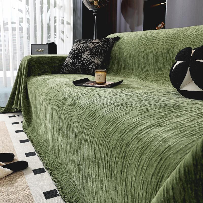 

French solid color sofa cover 2025 new four-season universal high-end anti-cat scratch all-inclusive sofa blanket 90*90cm