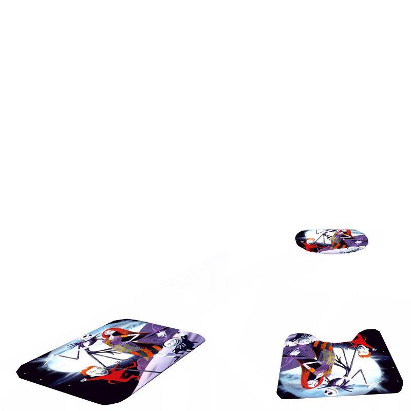 The Nightmare Before Christmas Bathroom Set With High Quality Shower Curtain And Mats