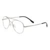 Men Women Double Bridge Eyeglasses Frame Metal Full Rim Pilot Glasses Frame With Spring Hinge For Optical Prescription Lenses