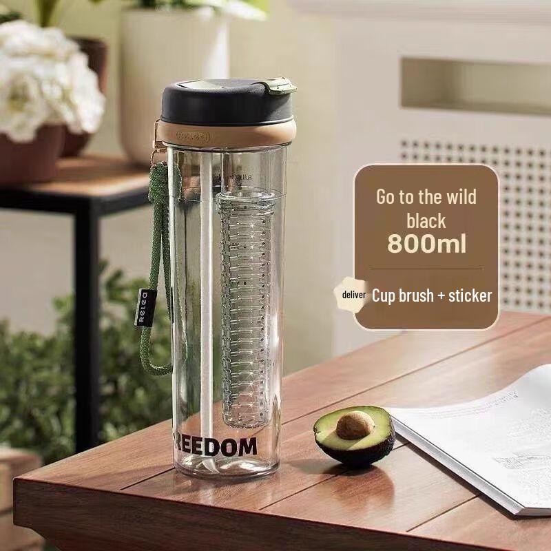 RELEA Tritan Straw Water Bottle with Tea Separator
