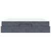 Bed Frame with Mattress 2 pcs Dark Grey Velvet