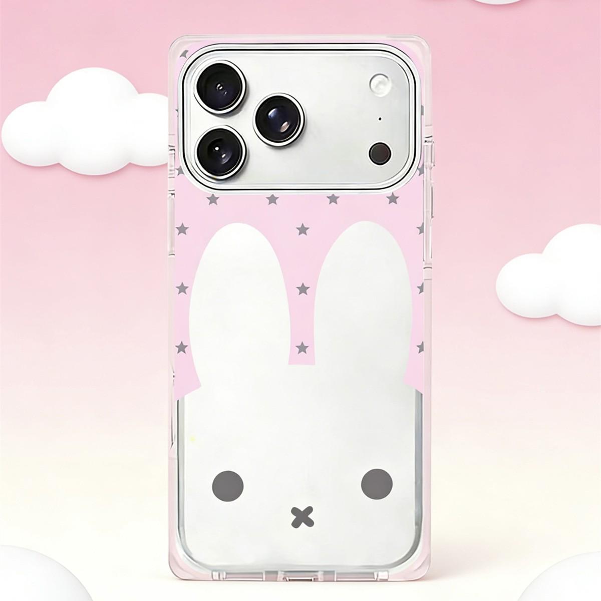 

Miffy Rabbit Crystal Square Phone Case for iPhone 15/16/17 Pro Max - Anti-fall Design iPhone 15