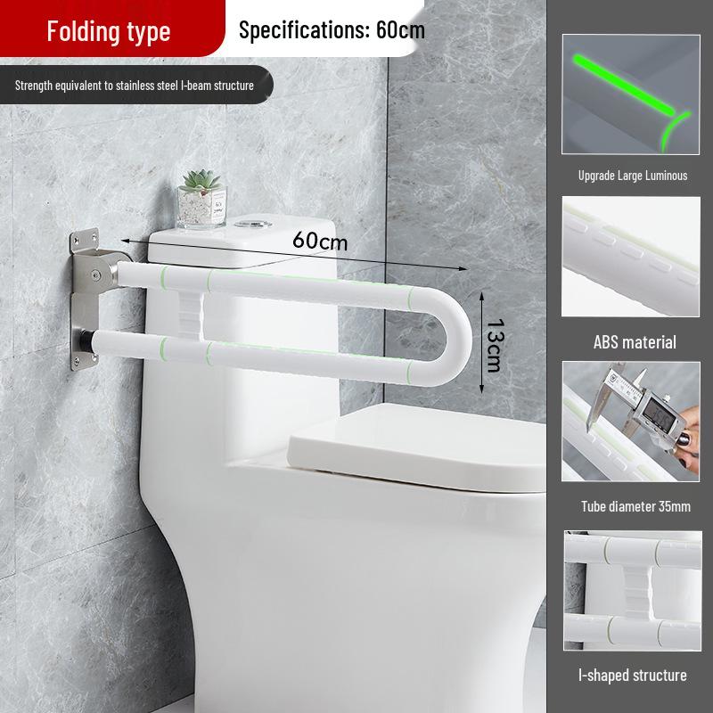 Stainless Steel Foldable Bathroom Grab Bar for Elderly & Disabled